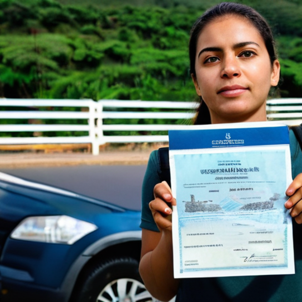베네수엘라 국경 지역에서 주의할 점 - **Image of Documentation and Border Arrival:**
    "A confident Brazilian female traveler, in her la...